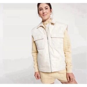 CALIA by Carrie Underwood Active Light Sand Zip Vest Size XL Pockets WAX36035